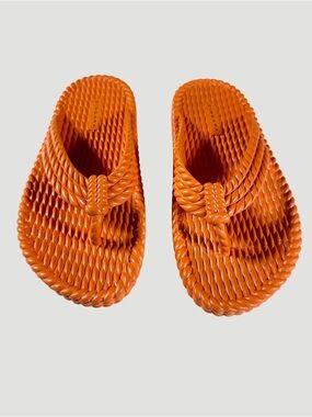 Zingara Ixora Women's Orange Braided Flip Flop Sandals